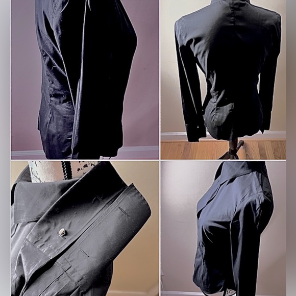 Armani Collezioni US6 Killer Vintage/Blk Top button pullover side-zip 🤩 blouse - Picture 7 of 16